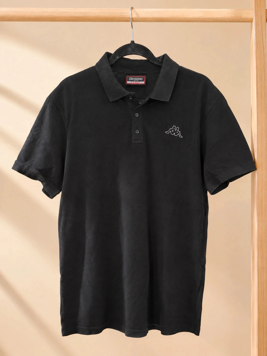 Polo Kappa noir homme – Taille L – logo brodé